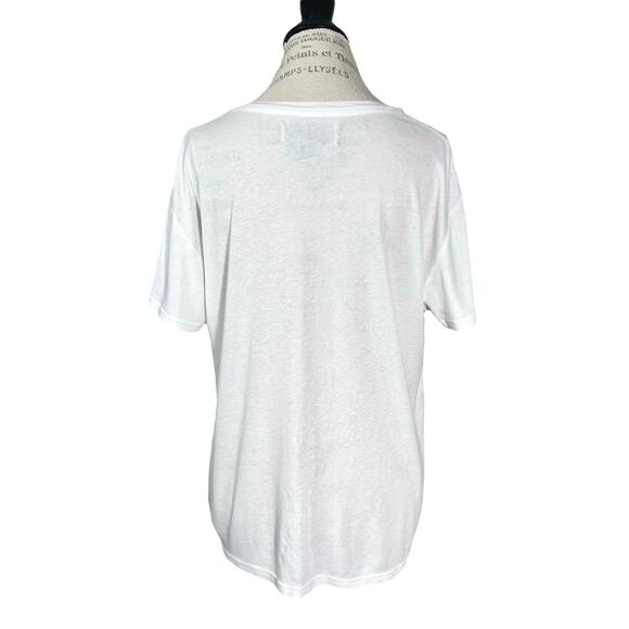 SR vs. Sandrine Rose | Women | White Cotton Cashmere Basic Essential Tee | Small - Picture 3 of 8